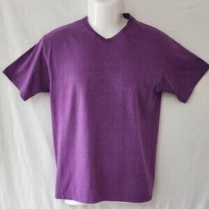 Fruit Of The Loom Purple Pre Shrunk  Cotton Poly V- Neck T-shirt Women's Size 18